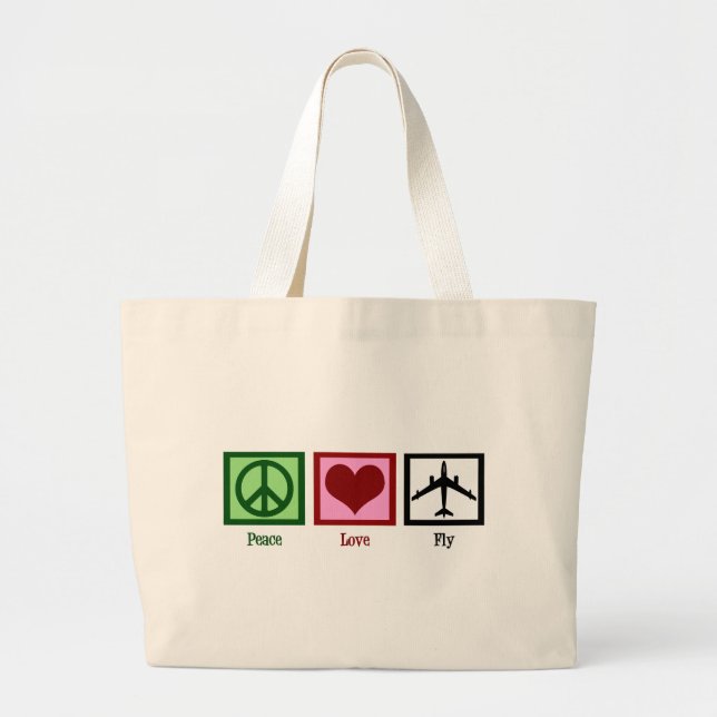 Grand Tote Bag Mouche d'amour de paix (Devant)