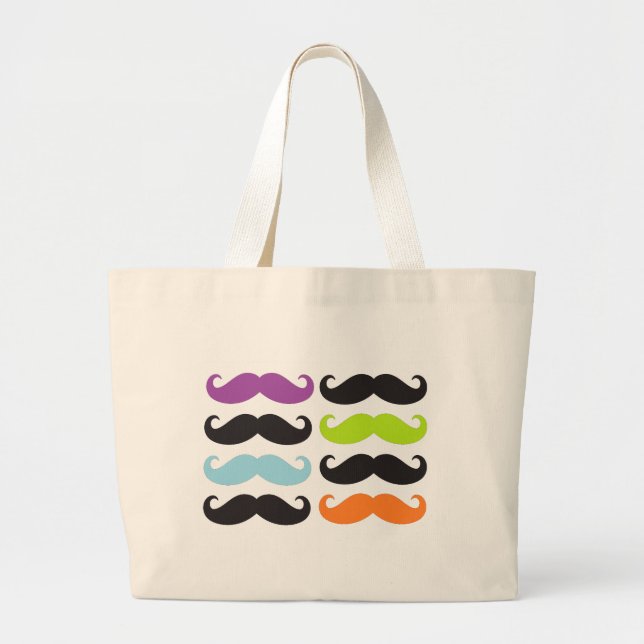 Grand Tote Bag Moustaches lumineuses (Devant)