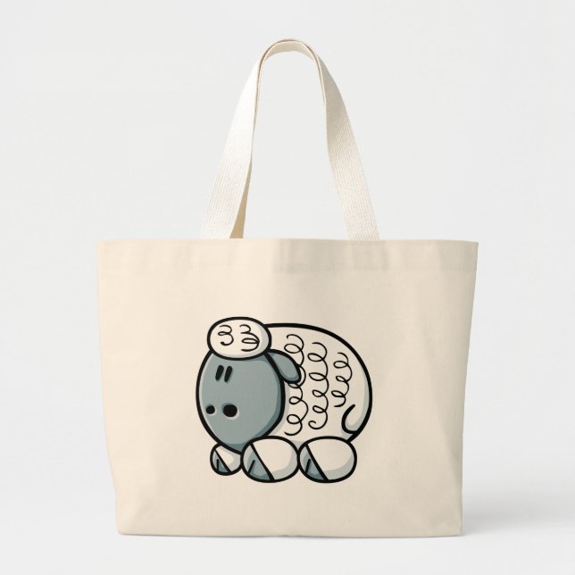Grand Tote Bag Moutons de bande dessinée (Devant)