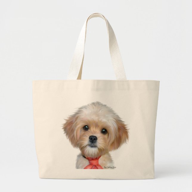 Grand Tote Bag Mr.TW le Cavapoo (Devant)