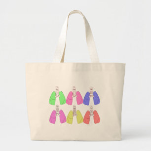 Grand Tote Bag Multi de poumons coloré--Conception de thérapeut