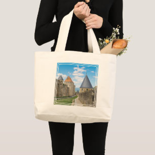 Grand Tote Bag Murs médiévaux de Carcassonne