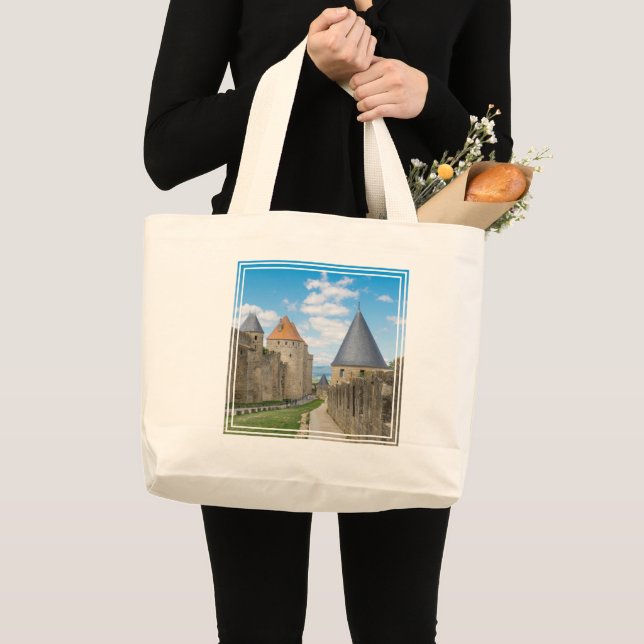 Grand Tote Bag Murs médiévaux de Carcassonne (Devant (produit))