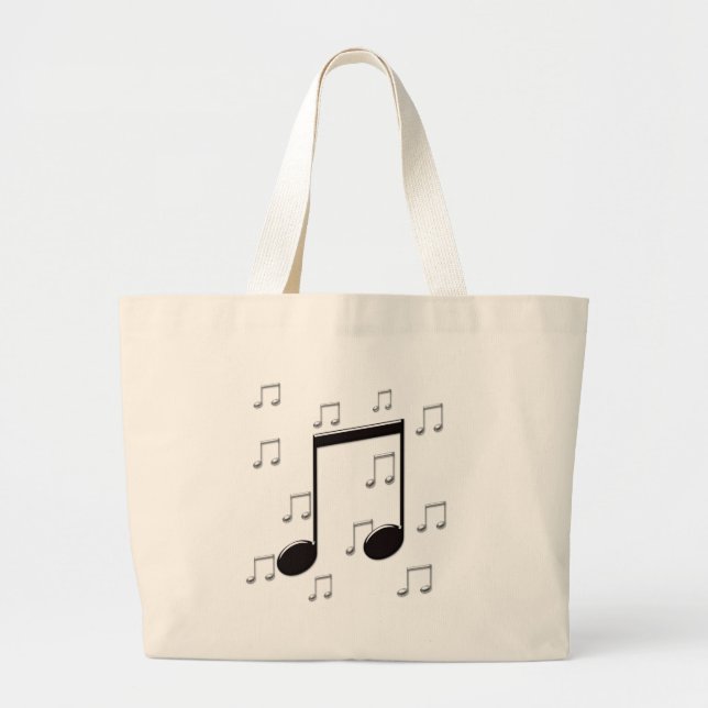 Grand Tote Bag Musique 8e huitième notes (Devant)