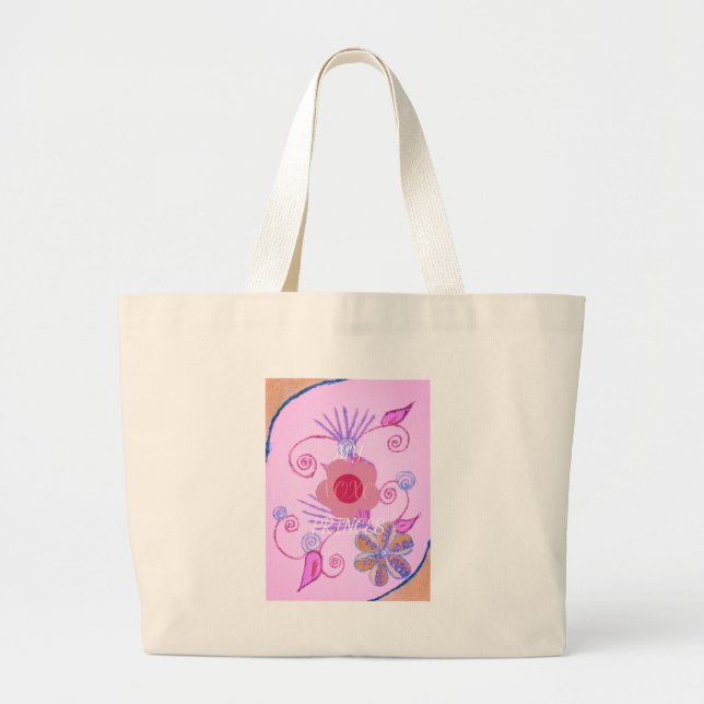 Grand Tote Bag My Little Princess : Baby Pink Vector Inspirationa (Devant)