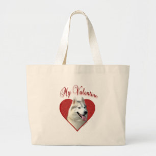 Grand Tote Bag My Siberian Husky Valentine : Love Huskies