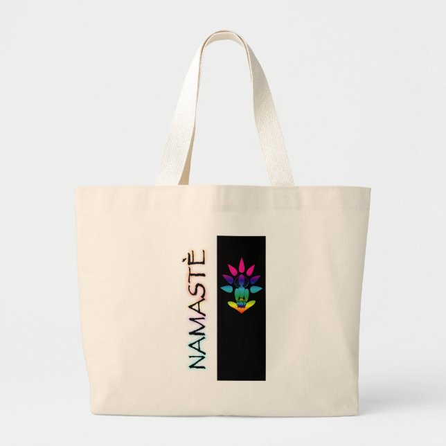 Grand Tote Bag Namaste avec Lotus (Devant)