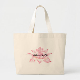 Grand Tote Bag Namaste, Fleur de Lotus rose