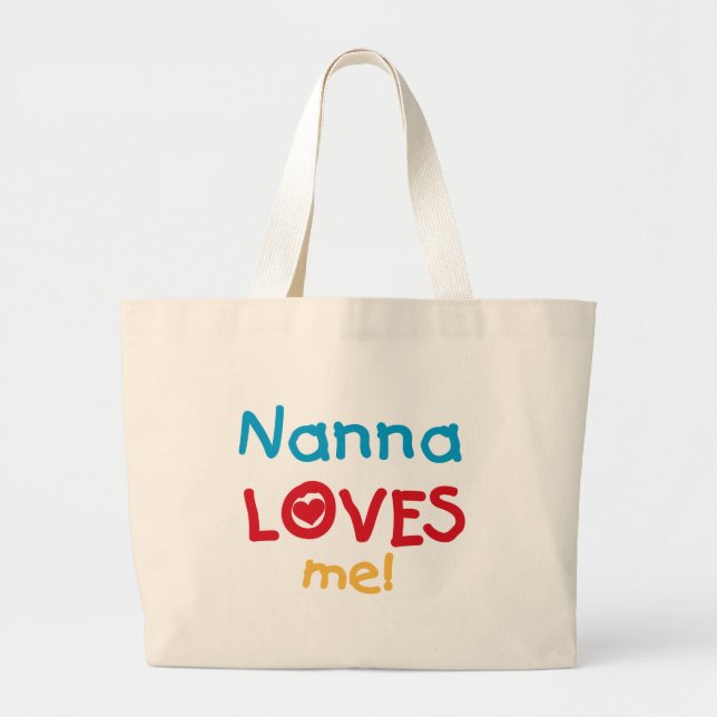 Grand Tote Bag Nanna aime mes t-shirts et cadeaux (Devant)