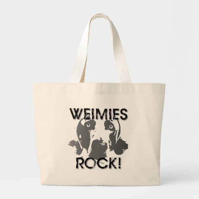 Grand Tote Bag Nation de Weimaraner : ROCHE de Weimies ! (Devant)