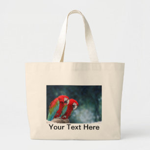 Grand Tote Bag Nature colorée lumineuse de faune de perroquets