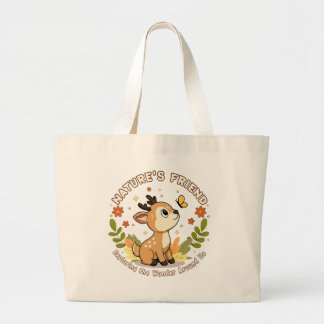 Grand Tote Bag Nature's Friend Cute Fawn Woodland Animal