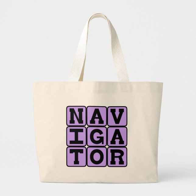 Grand Tote Bag Navigateur, Maître de la carte (Devant)