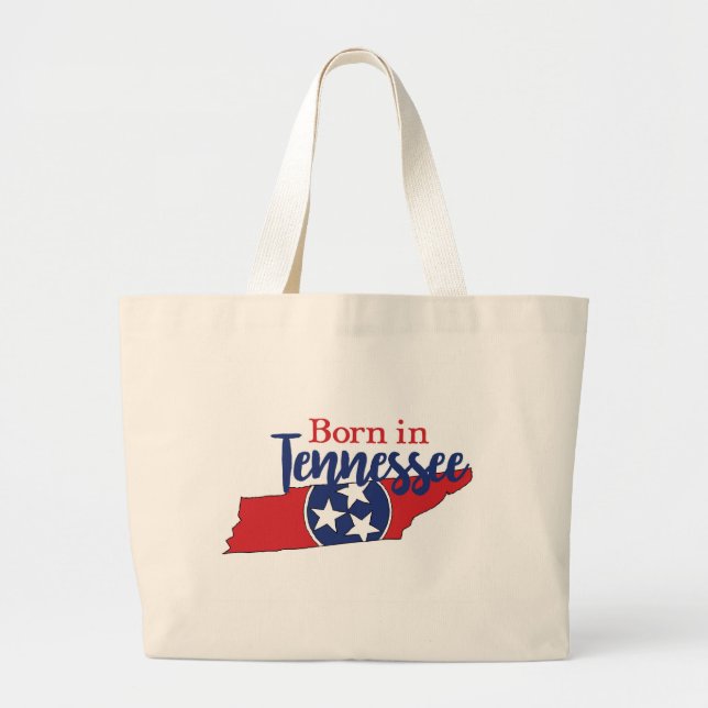 Grand Tote Bag Né dans Tennessee State Symbols Volunteer State (Devant)