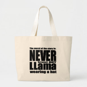Grand Tote Bag Ne faites jamais confiance à un lama dans un