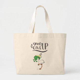 Grand Tote Bag Ne jamais renoncer à la grenouille Choquant l'oise