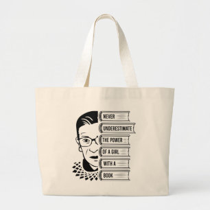 Grand Tote Bag Ne jamais sous-estimer le pouvoir de la fille avec