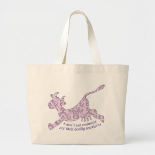 Grand Tote Bag Ne mangez pas les animaux