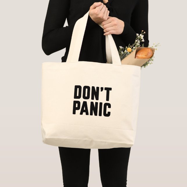Grand Tote Bag Ne paniquez pas (Devant (produit))