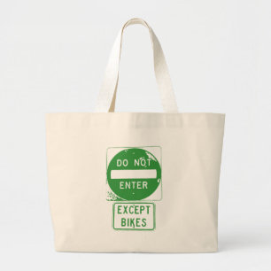 Grand Tote Bag Ne pas entrer sauf les vélos