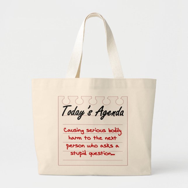 Grand Tote Bag Ne posez pas de questions stupides (Devant)