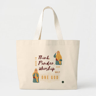 Grand Tote Bag 'Né pour penser, réfléchir et adorer un seul Dieu'