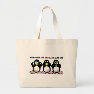 Grand Tote Bag N'entendez aucun pingouin malin