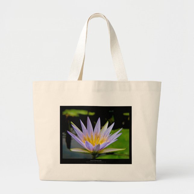 Grand Tote Bag Nénuphar de bleu de la fleur 026 (Devant)