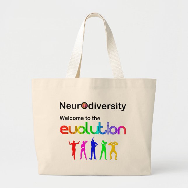 Grand Tote Bag Neurodiversité Bienvenue dans l'Évolution (Devant)