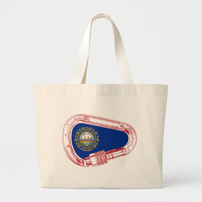 Grand Tote Bag New Hampshire Flag Climbing Carabiner (Devant)