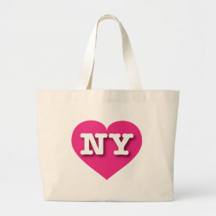 Grand Tote Bag New York Hot Pink Heart - J'aime NY