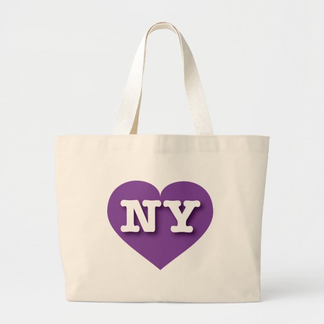 Grand Tote Bag New York Purple Heart - J'aime NY (Devant)