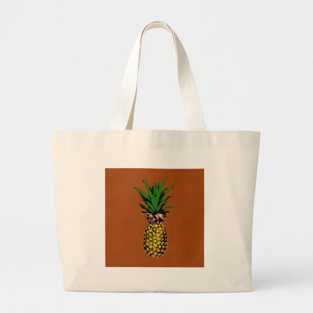 Grand Tote Bag Newsprint ananas (Devant)