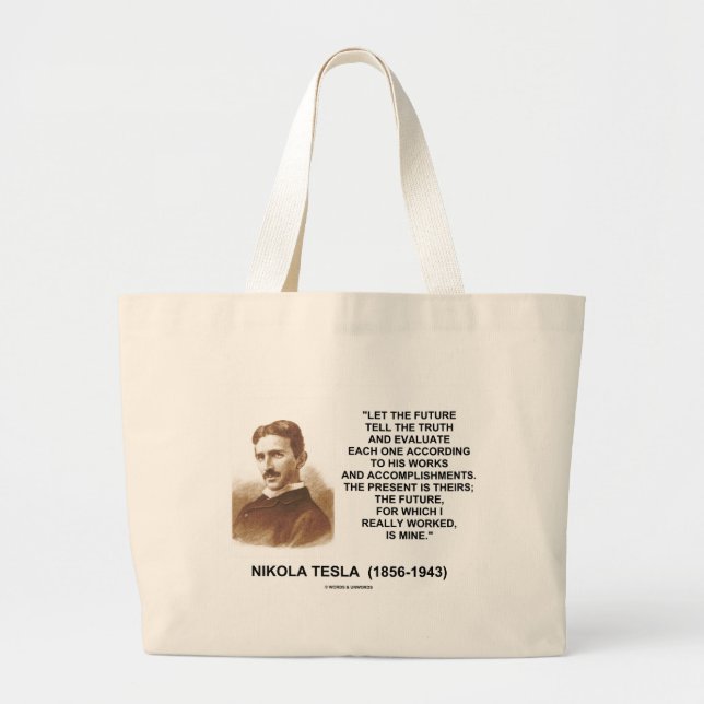 Grand Tote Bag Nikola Tesla a laissé l'avenir indiquer la (Devant)