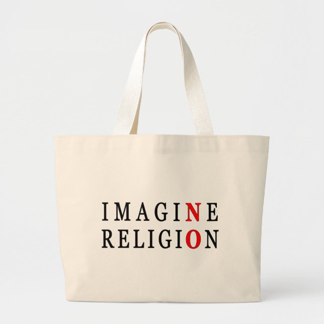 Grand Tote Bag N'imaginez aucune religion (Devant)