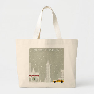 Grand Tote Bag Noël à New York Ville emblématique