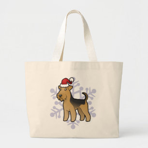 Grand Tote Bag Noël Airedale Terrier/gallois Terrier