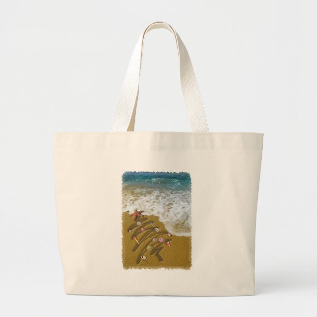 Grand Tote Bag Noël blanchi sur la côte (Devant)