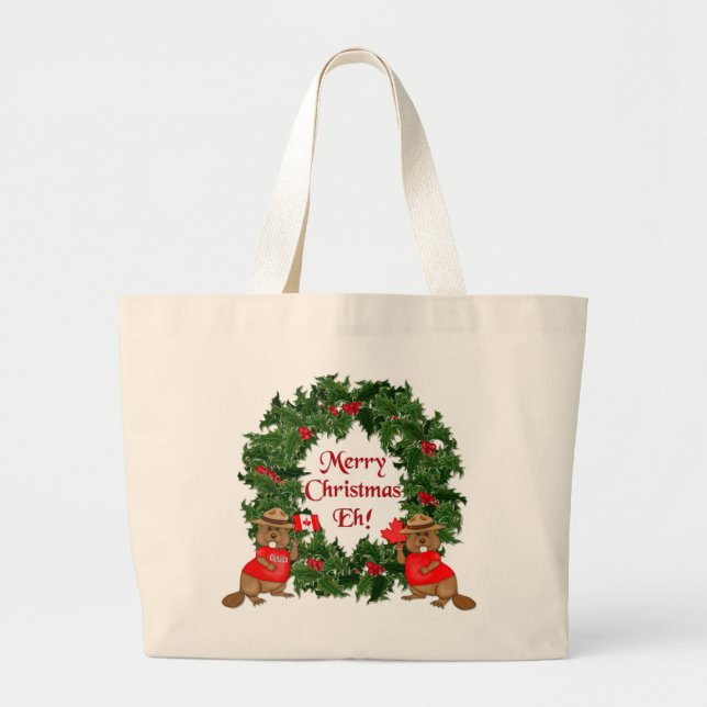Grand Tote Bag Noël canadien (Devant)