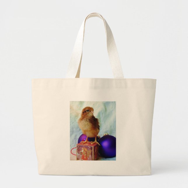 Grand Tote Bag Noël Chick 2 (Devant)