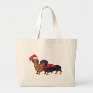 Grand Tote Bag Noël des Dachshunds