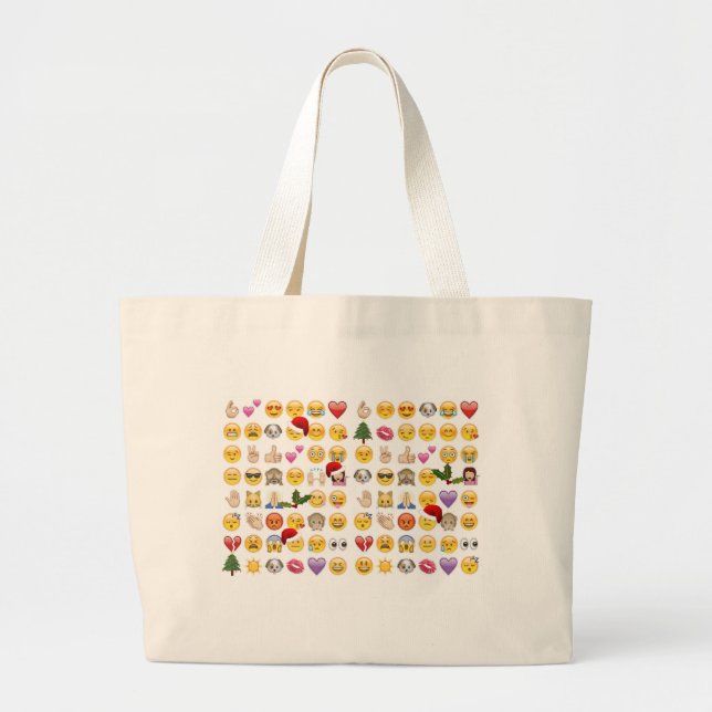 Grand Tote Bag noël emojis (Devant)