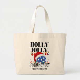 Grand Tote Bag Noël HOLLY JOLLY PICKLEBALLY
