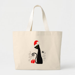 Grand Tote Bag Noël moderne Kitty