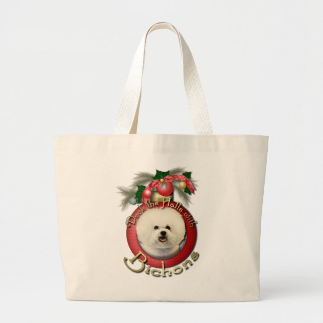 Grand Tote Bag Noël - plate-forme les halls - Bichons (Devant)