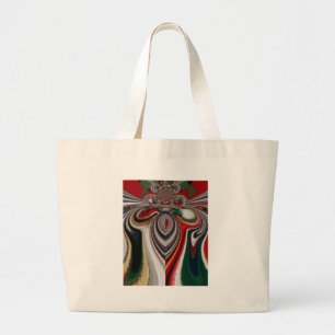 Grand Tote Bag Noël Retro Texture Vintage Art Abstrait Imprimer