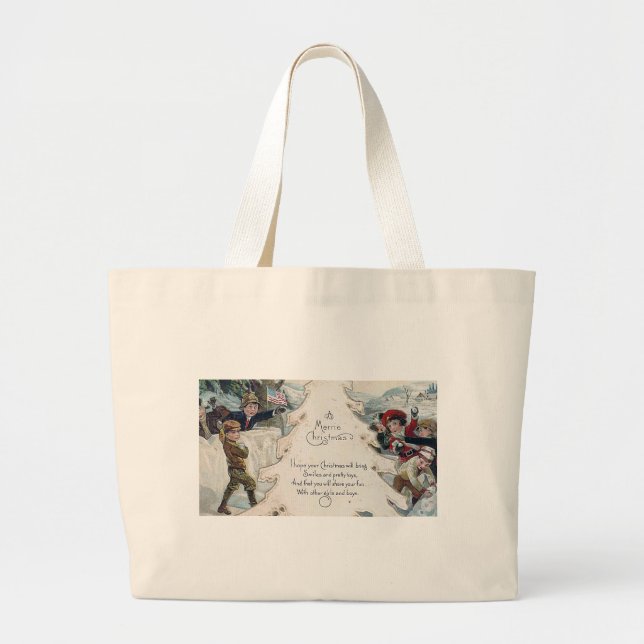 Grand Tote Bag Noël vintage (Devant)