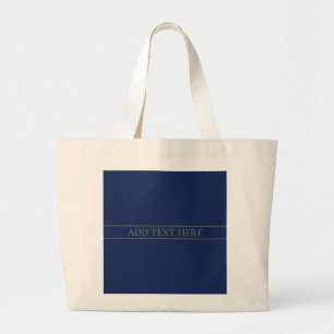 Grand Tote Bag Nom de famille ou nom commercial Marine Blue & Gol