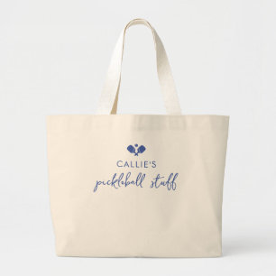 Grand Tote Bag Nom personnalisé du joueur de pickleball