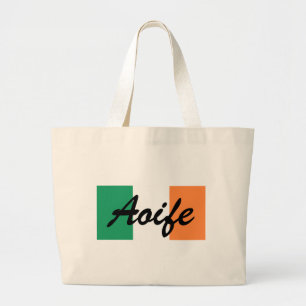 Grand Tote Bag Nom personnalisé Jtcnt drapeau irlandais